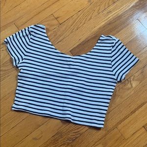 H&M Striped Crop Top